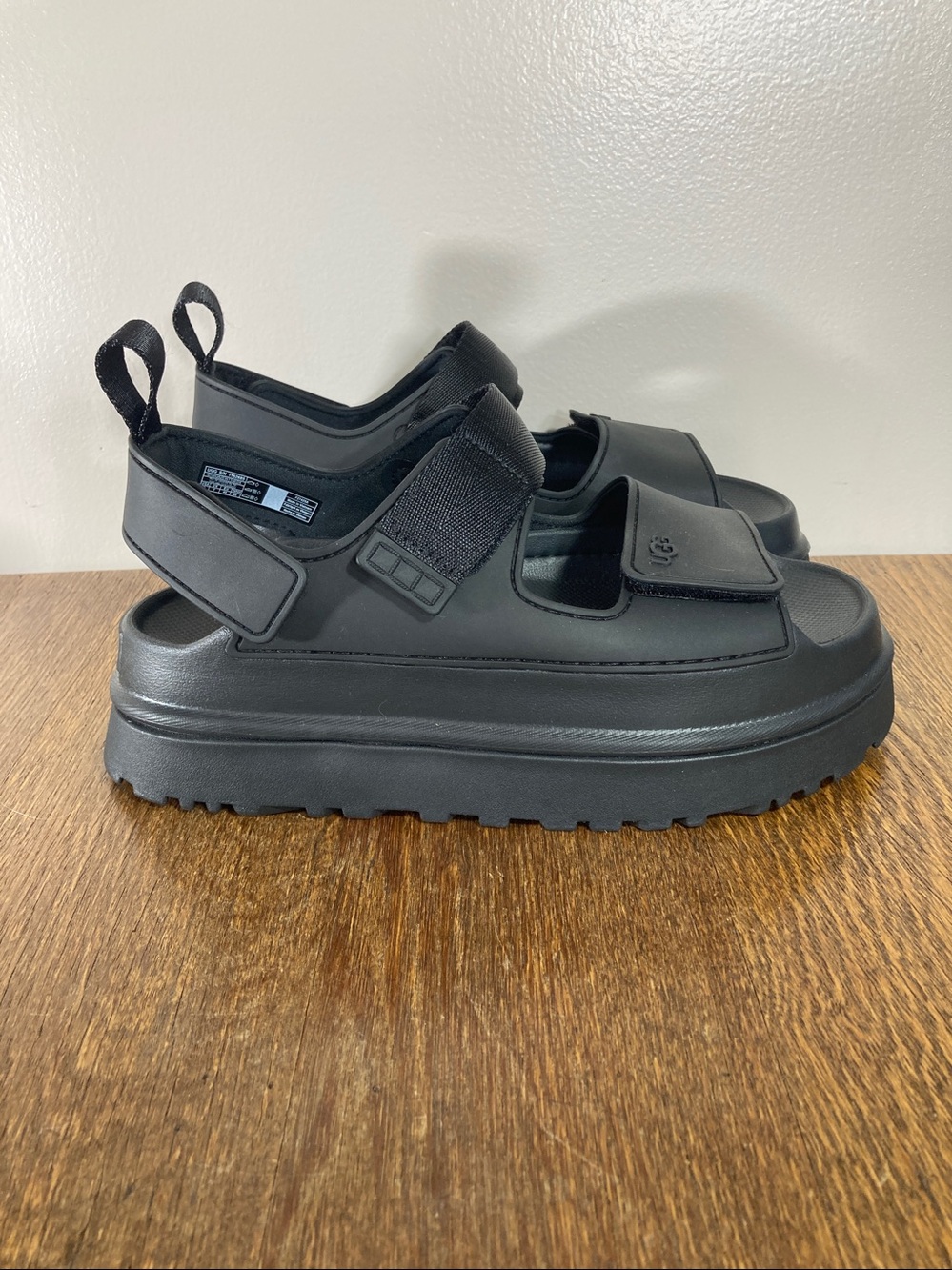 New Ugg Goldenglow Slingback Platform Sandal Women’s Size 9 Black